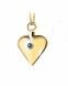 Joyería para ceniza 'Corazón' de oro amarillo 14 crt con zafiro