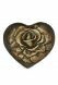 Miniurna de bronce 'Corazón y rosa'