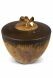 Urna funeraria hecha a mano 'Tolos' marrón-oro
