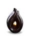 Urna portavelas Flame of Memory - marrón chocolate con acento nacarado