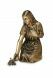 Escultura conmemorativa de niña con flores – hecha de bronce