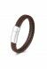 Pulsera trenzada para cenizas de cuero marron oscuro