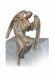 Escultura conmemorativa Ángel sentado en varios tamaños – 3D, libre, con taco de fijación en la parte inferior