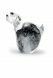 Mini urna para cenizas cristal 'Perro' blanco/negro