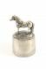 Urna caballo de plata estaño