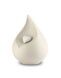 Urna en forma de lágrima de porcelana ‘Celest’ - beige claro con corazoncito blanco