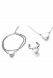 Conjunto de joyas conmemorativas de acero inoxidable con corazón - pulsera, anillo y collar