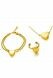 Conjunto de joyas conmemorativas de acero inoxidable dorado con corazón - pulsera, anillo y collar
