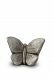 urna funeraria pequeña de cerámica de arte Mariposa gris-plata