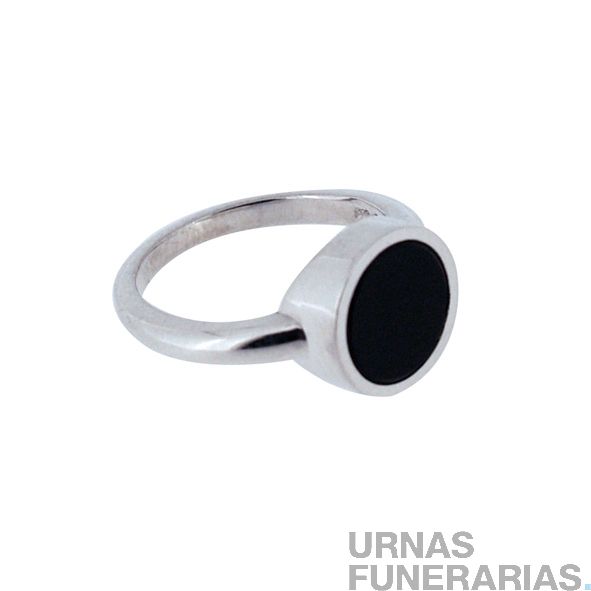 policía Desigualdad Anillo duro Precioso anillo para cenizas en ónix chapado en plata con forma redonda en  URNAS-FUNERARIAS.