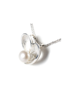 Colgante para cenizas de plata (925) 'Corazón' con perla