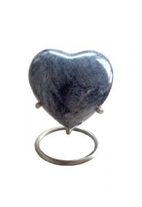 Urna pequeña corazón 'Elegance' con aspecto de piedra natural púrpura (incl. soporte de urna)