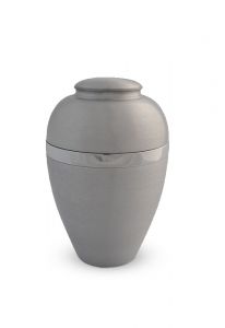 Miniurna funeraria satinada aluminio con anillo