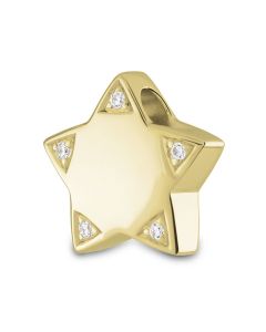 Joyería para ceniza en oro amarillo estrella con brillantes