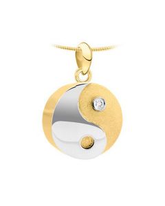 Joyería para ceniza 14 kt. Oro amarillo trébol de cuatro hojas (piedra zirconia)