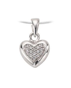 Joyería para ceniza plata 'Corazón' con piedra zirconia