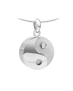 Joyería para ceniza plata 'Yin Yang' (piedra zirconia)