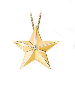 Joyería para cenizas estrella oro con brillantes 0.05crt.