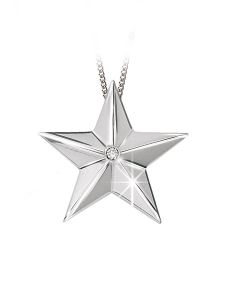 Joyería para cenizas estrella oro blanco con brillantes 0.05crt.