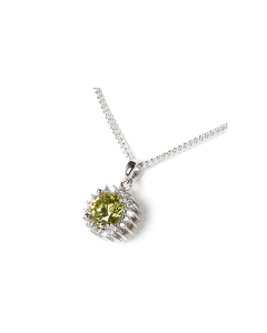 Colgante cenizas de plata (925) con piedra verde y circonitas