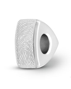 Charm de plata de ley para cenizas con huella dactilar