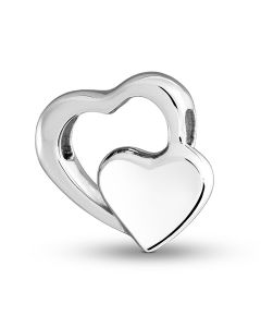 Colgante para cenizas dos corazones de plata 925