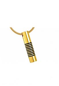 Joyería para ceniza 'Tubo grande' chapado en oro 