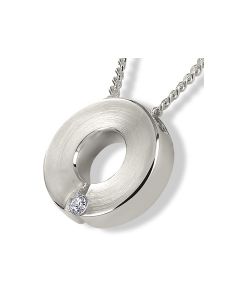 Colgante para ceniza con dos cámaras y piedra zirconia