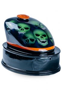 Urna para cenizas tanque de moto hecha a mano 'Halloween'