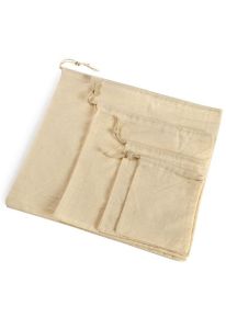 Bolsa biodegradable para cenizas de algodón sin blanquear con cordón