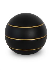Urna fibra de vidrio 'Atlas' negro con lineas doradas