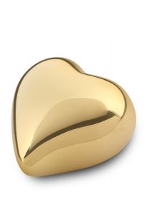 Mini urna latón corazón oro brillo
