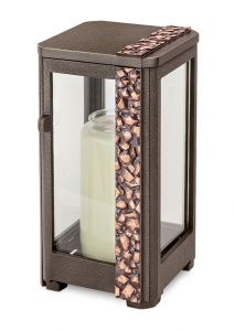 Farol para vela fabricado en bronce en colores diferentes