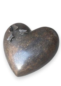 Urna bronce 'Corazón y mariposas'