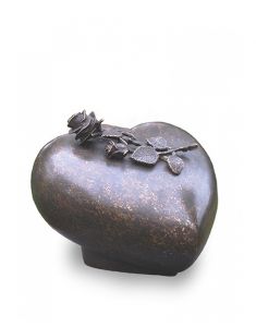 Urna bronce 'Corazón y rosa'