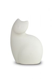 Urna funeraria de gato blanco