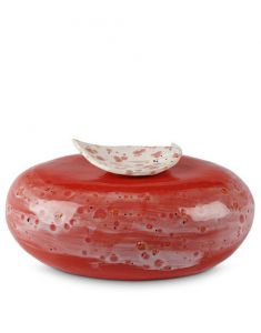 Urna funeraria cerámica 'Flor de lirio' rojo