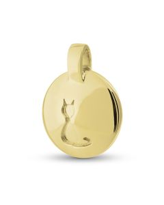 Colgante para cenizas para gato (14 kt. Oro amarillo)