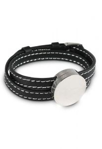 Pulsera para cenizas de cuero negro