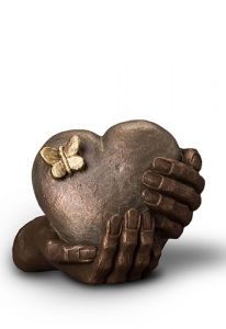 Miniurna ceramica 'Dolor del corazón' | bronce y gris-plata