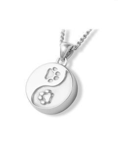 Joyería para ceniza en plata (925) 'Yin Yang' con huellas de patas