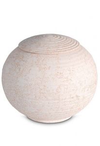 Urna para cenizas de porcelana 'Sfera' - Relieve coral rosa