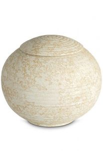 Urna para cenizas de porcelana 'Sfera' - Relieve de arena del Sahara