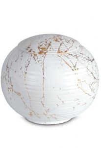 Urna para cenizas de porcelana 'Sfera' - Mármol de Carrara con vetas doradas