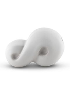 Moderna mini urna Infinity de cerámica hecha a mano, blanca