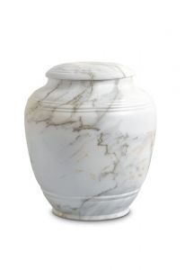 Mini urna funeraria de porcelana 'Classica' | Mármol de Carrara árabe