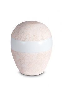 Mini urna para cenizas de porcelana 'Planet' - Relieve coral rosa