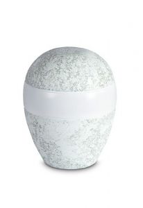 Mini urna para cenizas de porcelana 'Planet' - Relieve de agua marina - verde