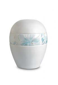 Mini urna para cenizas de porcelana 'Planet' - Banda con líneas florales