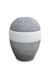 Mini urna para cenizas de porcelana 'Planet' - Piedra azul belga y hielo